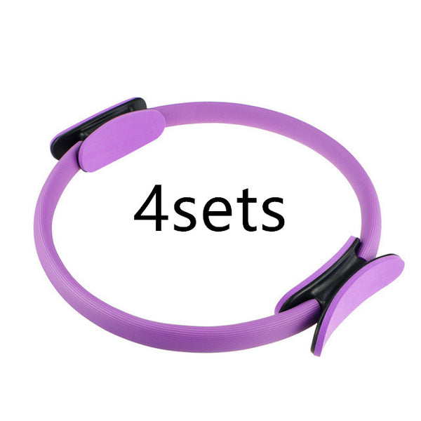 Color: Purple4sets - Yoga Fitness Pilates Ring Women Girls Circle Magic Dual Exercise Home Gym Workout Sports Lose Weight Body Resistance