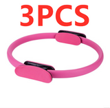 Color: Pink3pcs - Yoga Pilates Ring Pilates Magic Circle Wrap Slimming Body Building Fitness Circle Yoga Accessories